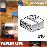 Narva 6 Way Female Quick Connect Connector Housings with Terminals 10 Pack