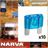 Narva Brand 60 Amps Maxi Blade Type Fuses with Blue Colour Box of 10