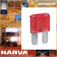 Narva 10 Amp Red Color Micro 2 Blade Fuse Blister Pack Of 5 Part NO. of 52410BL