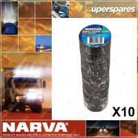Narva Width 19mm Flame Retardant Insulation Tape Black 10 Rolls Thickness 0.15mm