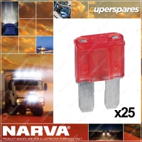 Narva Brand 10 Amp Red Colour Micro 2 Blade Fuse - Box Of 25 52410