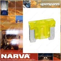 Narva 20 Amp Yellow Color Micro Blade Fuse Blister Pack Of 5 Part NO.of 52520BL