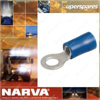 Narva 100pcs 4.3mm Blue Ring Terminal with flared vinyl & insulated