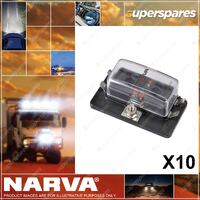 Narva 10x 4-Way STD Ats Fuse Box W/ LED Fault Indicator Single Power-In Terminal