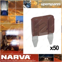 Narva Brand 7.5 Amp Brown Colour Mini Blade Fuse - Box Of 50 52707