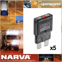 Narva 8 Amp Brown Manual Plug-In Resetting Circuit Breaker Box Of 5