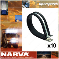 Narva 66mm Pipe/Cable Support Clamps with EPDM rubber & galvanised steel 10 Pack