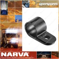 Narva 12.7mm 0.5 Inch Nylon Cable Clamps Black Colour P-Clips 100 Pack