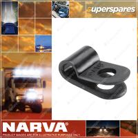 Narva 6.4mm 0.25 Inch Nylon Cable Clamps Black Colour P-Clips 100 Pack