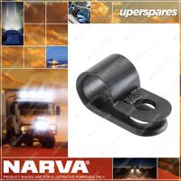 Narva 7.9mm Nylon Cable Clamps Black Color P-Clips Pack of 100 Part NO.of 56583