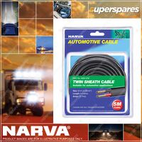 Narva 50A 6mm Twin Core Sheathed Cable 5M Red/Black With Black Tracer