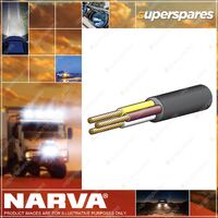 Narva 10Amps 3mm 3 Core Cable Wire Lead 100M Length White Yellow Brown