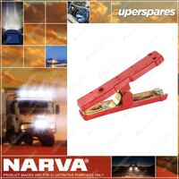 Narva Solid Brass Black Battery Clamp 800A Red with copper bridging strap