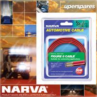 Narva 10A 3mm Twin Core Fig 8 Cable 10M Length Red With Black Tracer