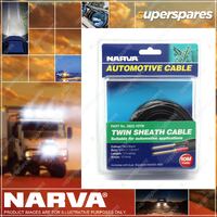Narva 15A 4mm Twin Core Sheathed Cable 10M Red/Black With Black Tracer