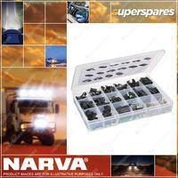 Full range of Narva waterproof connectors including male and female terminals