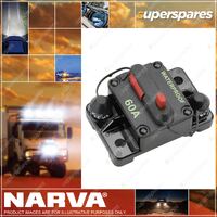 Narva 12 - 42V 60 Amp High Amp Manual Resetting Circuit Breaker Box of 1