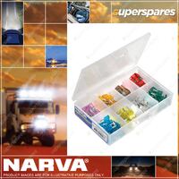 Narva 100pcs of Mini Blade Fuse Assortment from 3 to 30 Amps in plastic case