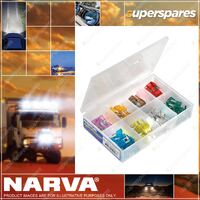 Narva 100pcs of Mini Blade Fuse Assortment from 3 to 30  Amps in plastic case