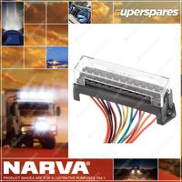 Narva 12-Way Pre-Wired STD ATS Blade Fuse Box w/ Transparent Cover & Two Inputs