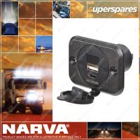 Narva Heavy-Duty Usb/Usb-C Socket With Volt/Amp Meter Blister Pack Of 1