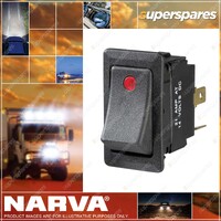 Narva 12V Illuminated Off/On Heavy Duty Rocker Switch Red Blister Pack