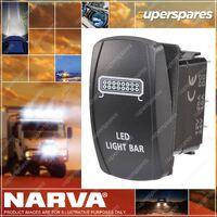 Narva 12/24V Off/On LED Illuminated Sealed Rocker Switch W/ LED Light Bar Symbol