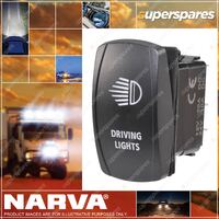 Narva 12/24V Led Illuminated Sealed Rocker Switch W/ Driving Lights Symbol