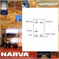 Narva 12/24V Off/Momentary On LED Illuminated Sealed Rocker Switch Blue Blister