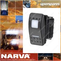 Narva 12/24V On /Off/ On LED Illuminated Sealed Rocker Switch Red 63172BL