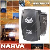 Narva 12/24V Off/On LED Illuminated Sealed Rocker Switch With Winch Power Symbol