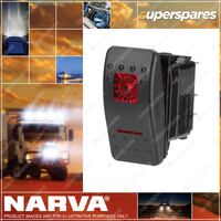 Narva 12 Volt Illuminated Off/Momentary On Sealed Rocker Switch Red Blister Pack