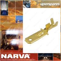 Narva 100pcs 6.3X0.8mm Male Blade Terminal non-insulated brass with locking tab