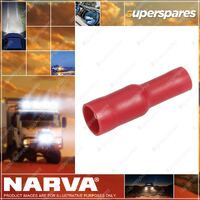 Narva 4.0mm Female Bullet Terminal Red flaRed vinyl insulated 100 Pack