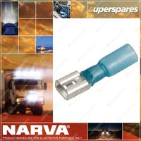 Narva 6.3 X 0.8mm Adhesive Lined Female Blade Terminal Blue Blister Pack Of 20