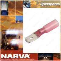 Narva 6.3 X 0.8mm Adhesive Lined Male Blade Terminal Red Blister Pack Of 20