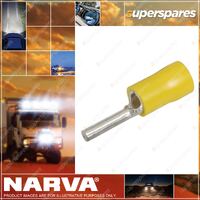 Narva 2.0mm Pin Terminal flared vinyl insulated Yellow Color 25 Pack
