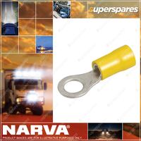 Narva 100pcs 6.3mm Yellow Ring terminal flared vinyl & insulated 56188