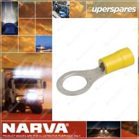 Narva 100pcs 9.5mm Yellow Ring terminal flared vinyl & insulated 56192