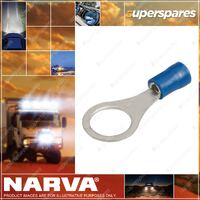 Narva 100pcs 9.5mm Blue Ring Terminal with flared vinyl & insulated