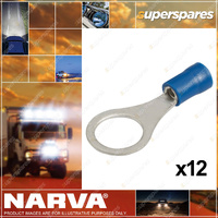 Narva 9.5mm Blue Insulated Ring Terminal Wire size 4mm - Blister Pack of 12