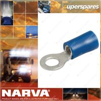 Narva 4.3mm Ring Terminal Blue Color 25 Pack Blister Pack Wire size 4mm