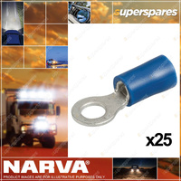 Narva 4.3mm Blue Insulated Ring Terminal Wire size 4mm - Blister Pack of 25