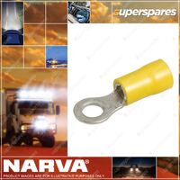 Narva 100pcs 5.0mm Yellow Ring terminal flared vinyl & insulated 56186