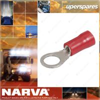Narva 100pcs 5.0mm Red Ring Terminal with flared vinyl & insulated