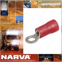 Narva 100pcs 3.0mm Red Ring Terminal with flared vinyl & insulated