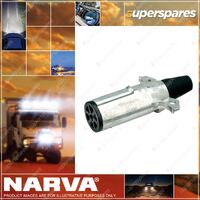 Narva 7 Pin HD Round Metal Trailer Plug With Weatherbeater Seal & Rubber Boot