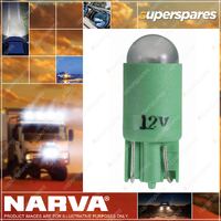 Narva 12 Volt Kw2.1 X 9.5D Green Color LED Wedge Globes Box Of 10