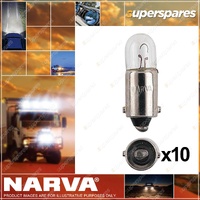 Narva 12V 4W Ba9S T4W Instrument / Licence Plate Incandescent Globes Box Of 10