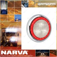 Narva 9 - 33V LED Reverse Lamp White With Red L.E.D Tail Ring W/ Chrome base